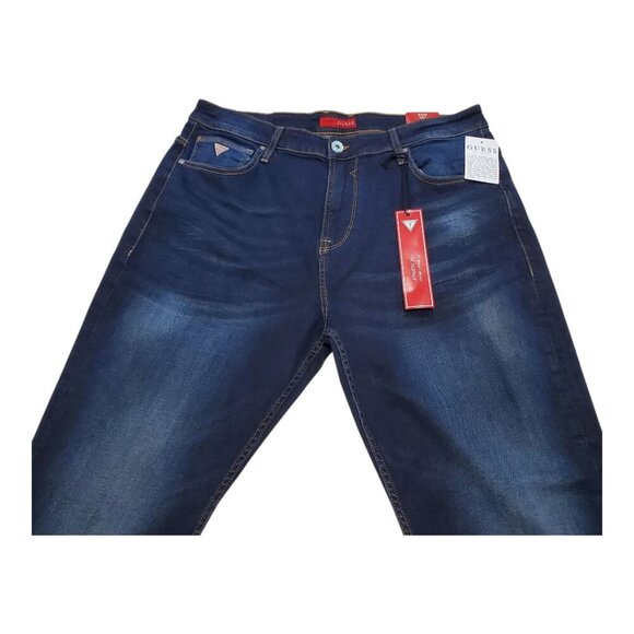 NWT GUESS Men's Athletic Tapered Distressed Blainn Wash Stretch Blue Jeans - Picture 2 of 15